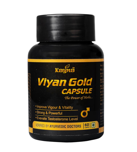 KAYNA HEALTHCARE Viyan Gold Capsule for Men | Ayurvedic Proprietary Medicine | Supports Vigour, Vitality & Strength | With Ashwagandha, Shilajit & Safed Musli | 60 Capsules