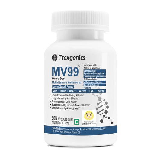 Trexgenics MV99 Multivitamin One-a-day Easy On Stomach with Multiminerals & Micr