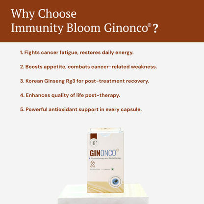 GinOnco Capsules | Advanced Support for Fatigue, Wellbeing & Quality of Life | 7 Capsules