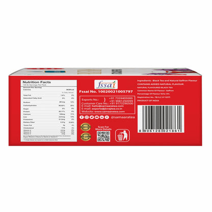 Samaara Saff Zaff Saffron Black Tea, 100 Tea Bags, Boosts Immunity, Rich in Antioxidants, Helps in Weight Management