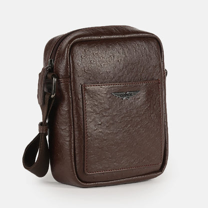 Police Men's Brown Color Cross Body Bag Made in PU