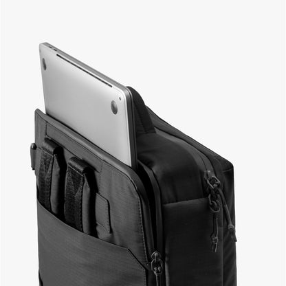 DailyObjects Pivot Convertible Briefpack Bag (16L) |Unisex|Fits 13/14/15.6 inch Laptop/Macbook Pro/Air|Lightweight|Stylish Backpack|Office/Daily Use/Travel|Multi Pocket|Adjustable Strap-Black