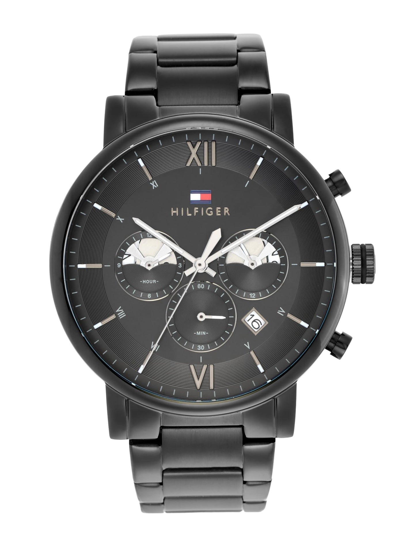 Tommy Hilfiger Analog White Dial Men's Watch, Black, (TH1710410)