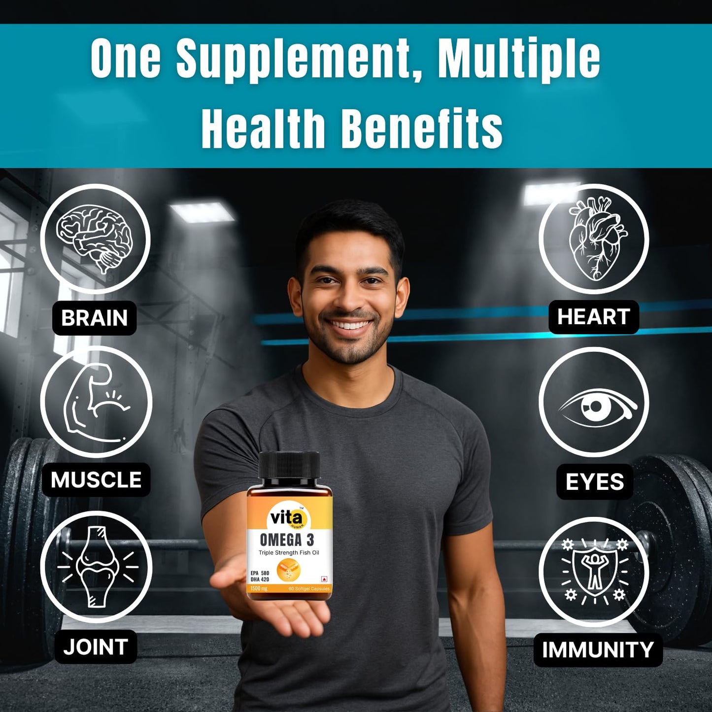 Vitahuman Liver Detox & Omega-3 Combo – Milk Thistle (80% Silymarin), NAC & Dandelion with Triple Strength Fish Oil (EPA 580mg + DHA 420mg) for Liver & Heart Support
