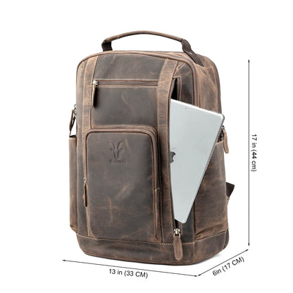 Goatter 24 Ltrs Men's Hunter Leather Backpack For 16 Laptop Travel Hiki- image 6