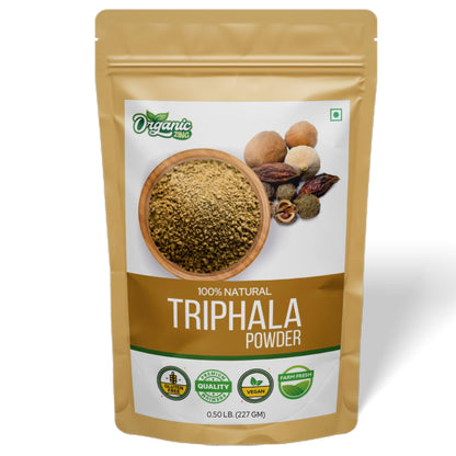 Organic Zing Presents Triphala Powder – Sundried Amla, Bibhitaki and Haritaki Fr