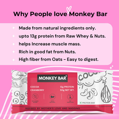 MONKEY BAR - Assorted Protein Bars - 8 Pack, 50grams each, 10-13g Prote- image 6