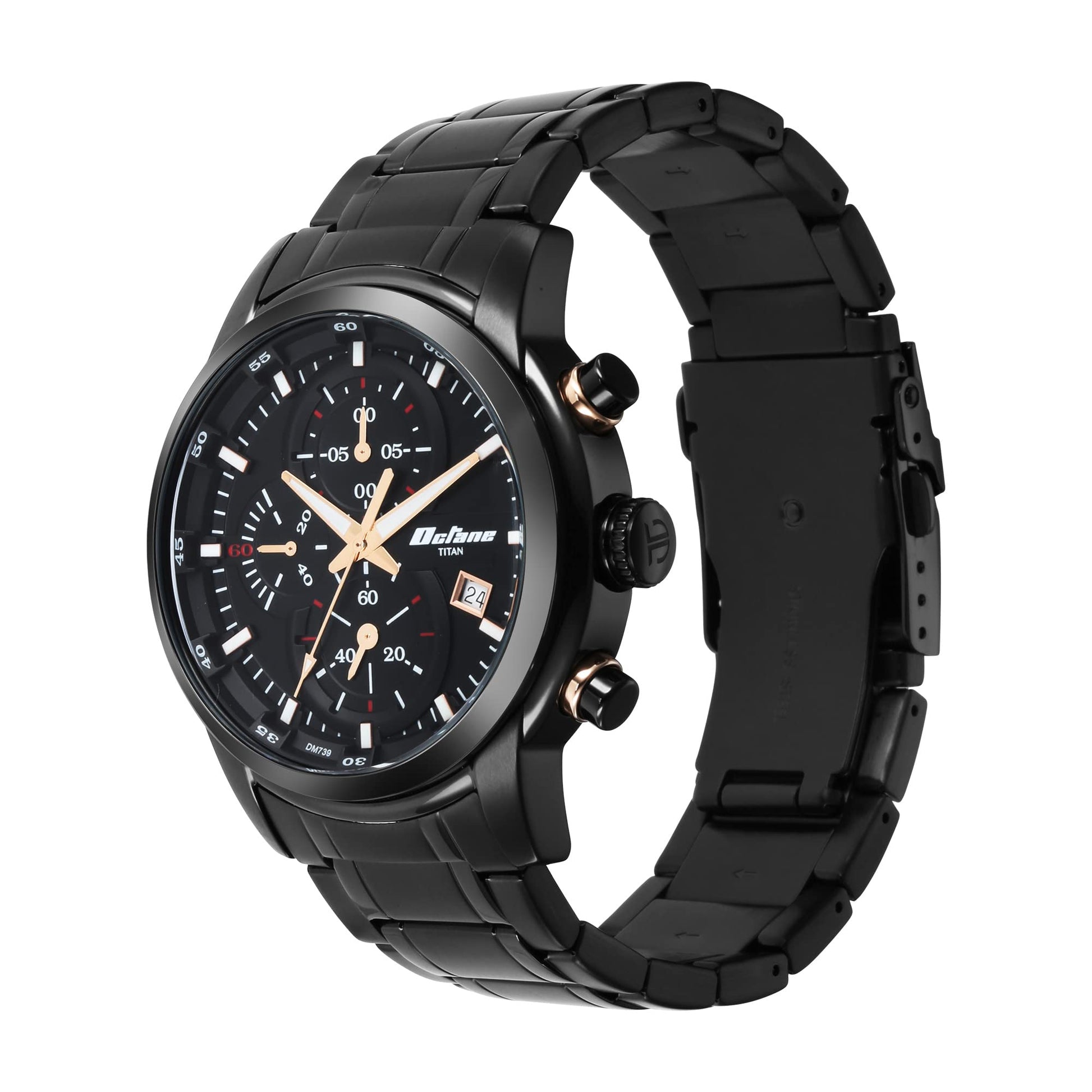 Titan Octane Black Dial Chronograph Watch for Men-NS90086KM05/NT90086KM- image 4