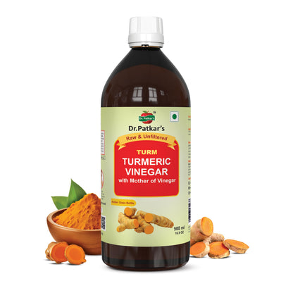 Dr. Patkar's Apple Cider Vinegar with Turmeric Vinegar & Black Pepper Extract |Weight Management, Boost Immunity & Detox, Skin Health |500ml