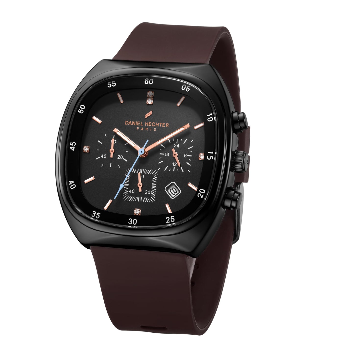 Daniel Hechter Paris Bercy Collection Modern Chronograph Watch for Men with Square Dial and Silicon Band-DHM1001