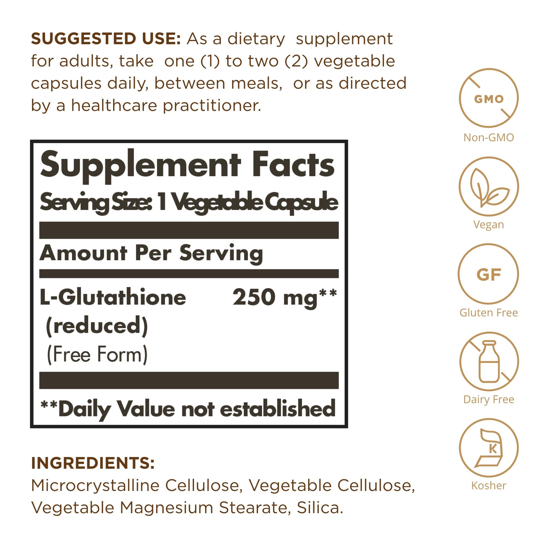 Solgar Reduced L-Glutathione Vegetable Capsules, 250 mg, 30 Count- image 6