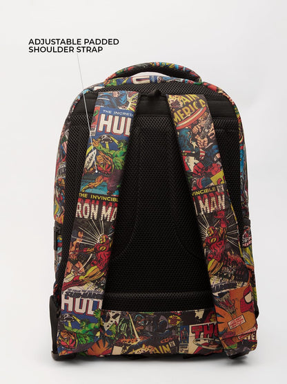 The Souled Store Marvel: Mightiest Heroes Backpacks | 19.47L Rugged Cotton Canvas Laptop Bag | 15.5 Inch Tech Sleeve & Luggage Strap | Premium Avengers Edition Travel & College Rucksack