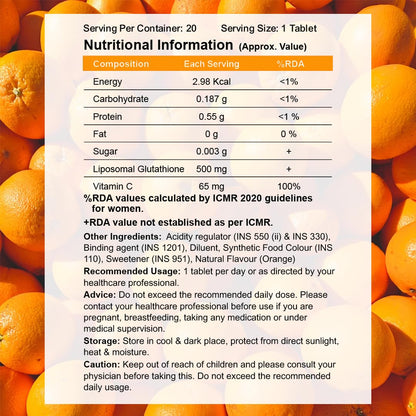 CUREFOREVER Glutathione Effervescent Tablets, 40 Tablets with Vitamin C, Liposomal Glutathione 500mg for Antioxidant Support, Skin Glow & Radiance Support, Detox Support