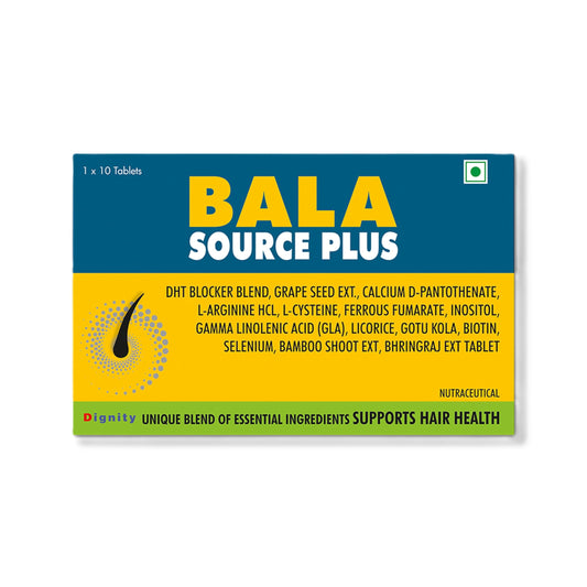 Balasource Plus Tablets | Hair Health Supplement with Biotin, DHT Blocker, Vitamins, Minerals & Herbal Extracts | Supports Strong, Thick & Healthy Hair Growth | 10 Tablets