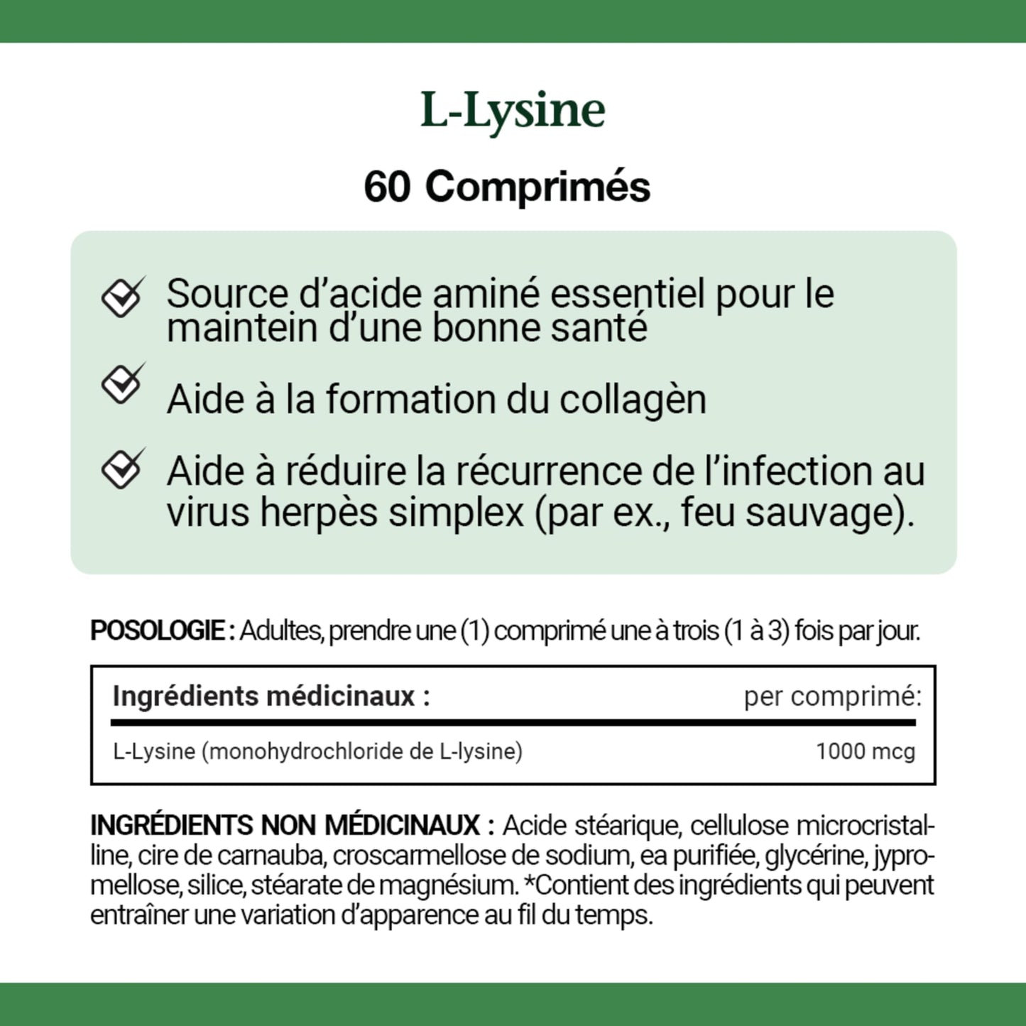 Nature's Bounty L-Lysine Tablets, 60 Count- image 3
