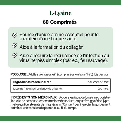 Nature's Bounty L-Lysine Tablets, 60 Count- image 3