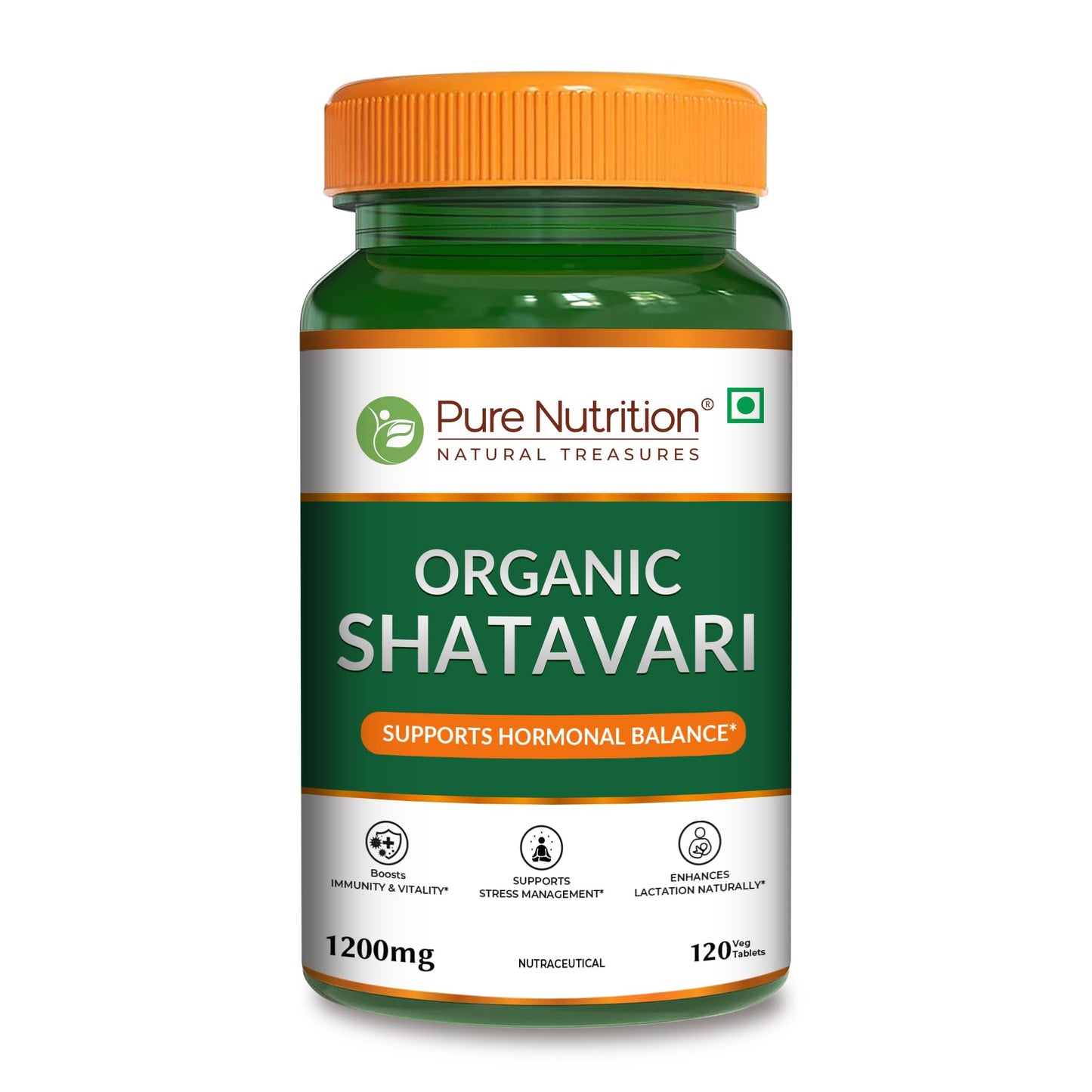Pure Nutrition Organic Shatavari 120 Tablets | Ayurvedic Herbal Supplement for Women’s Hormone Balance & Wellness | Boosts Immunity, Supports Digestion & Overall Vitality