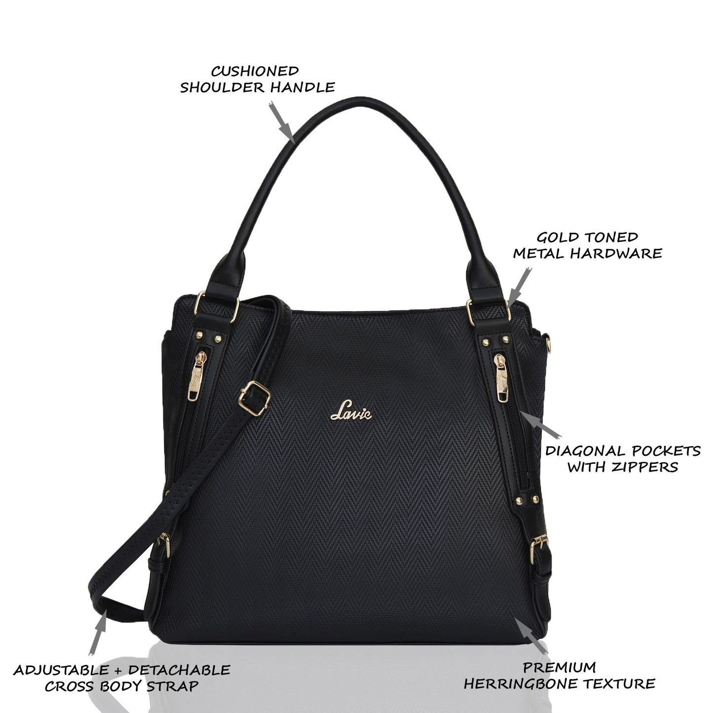Lavie Women's Faroe Satchel Handbag for Women | Satchel Bag for Work | Ladies purse | Stylish Shoulder Bag | Gift For Women | Rakhi Gift for Sister