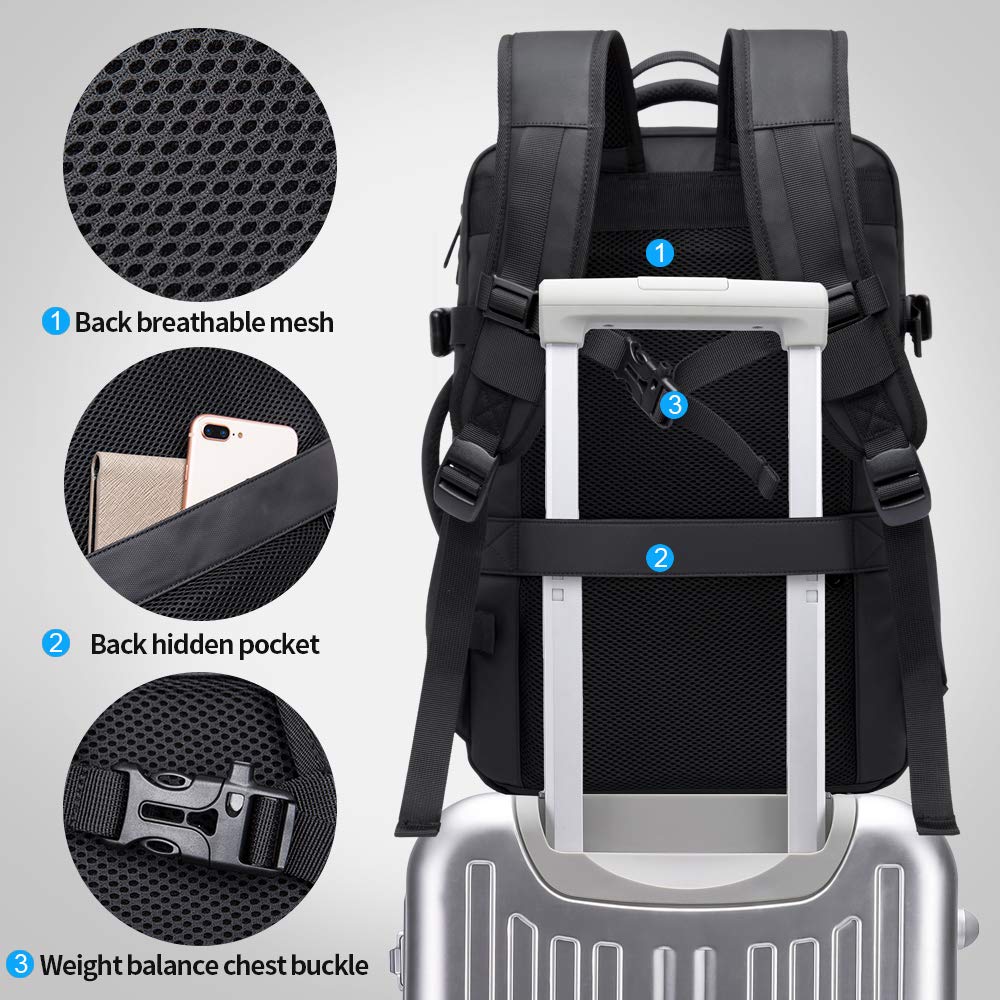 BANGE Titan Ultrafit 5.6-inch Laptop Bag Backpack for Men and Women 35L Outdoor and Camping 3in1 Office Bag,Travelling,Backpack - Black