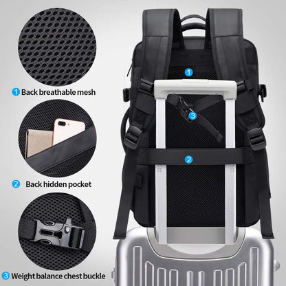 BANGE Titan Ultrafit 5.6-inch Laptop Bag Backpack for Men and Women 35L Outdoor and Camping 3in1 Office Bag,Travelling,Backpack - Black