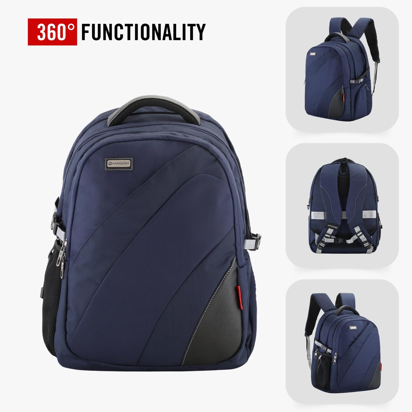 HARISSONS Fortuner 28L Laptop Backpack for Men & Women (Navy) | Lightwe- image 7
