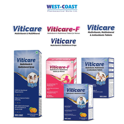 WEST-COAST Viticare F Multivitamin, Multimineral & Antioxidants Tablets, over 24+ key nutrients for daily nutritional requirement with grape seed extract - 30 Tablets