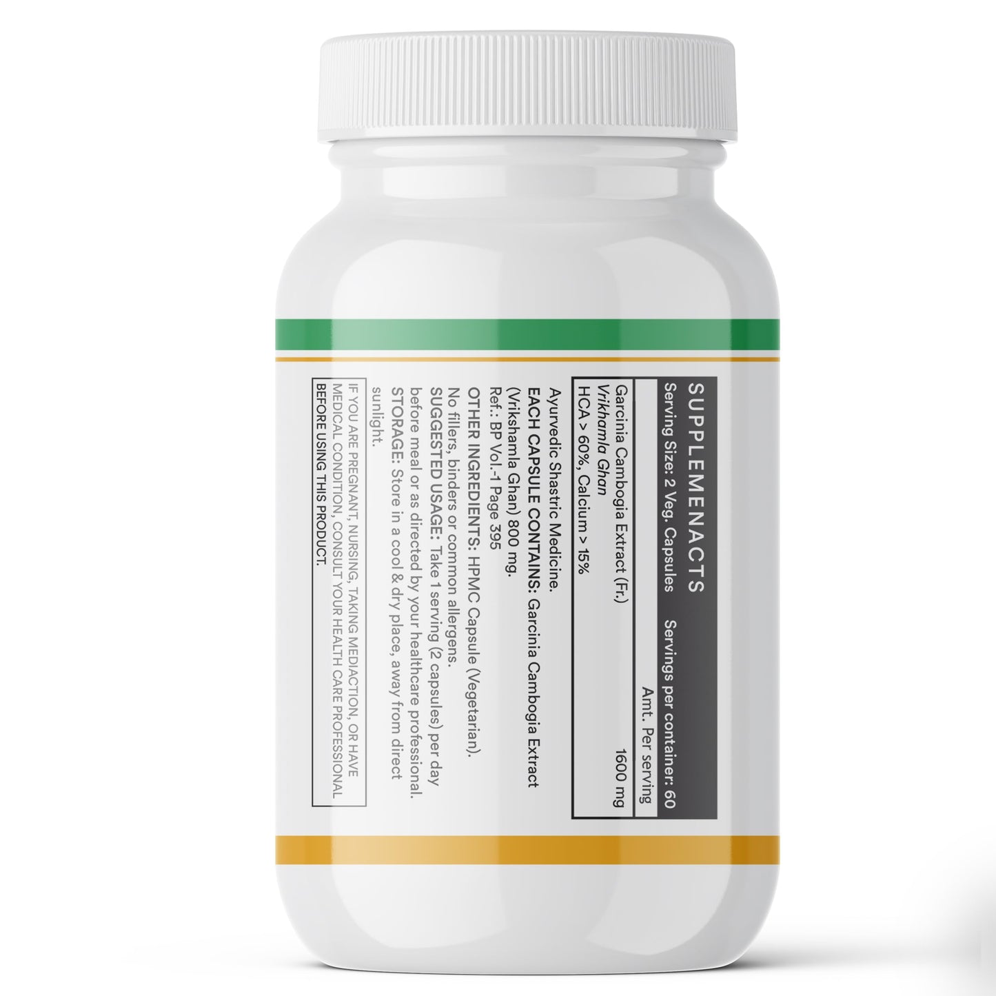 INLIFE Garcinia Cambogia 1600mg, HCA Over 60%, Weight Management, 120 Caps