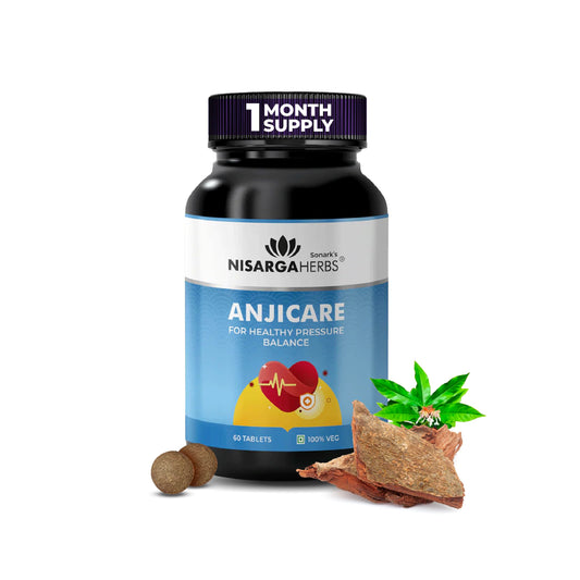Nisarga herbs Anjicare Arjuna Tablets 250 mg For Blood Pressure Support (60 Tabl