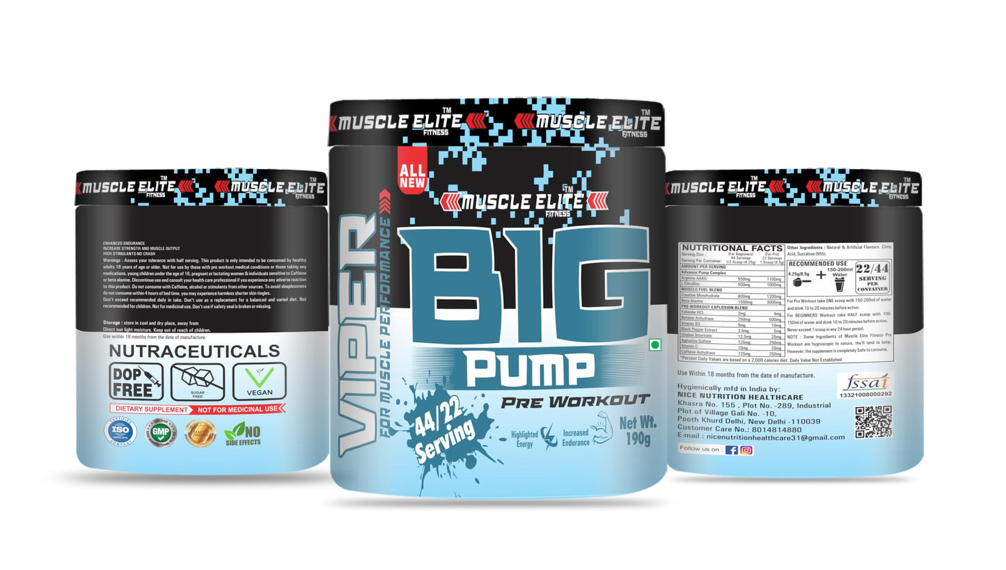 Muscle Elite Fitness Pre Workout Powder – 44 Servings – Men & Women