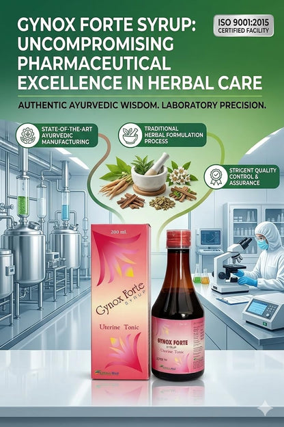 Gynox Forte Syrup – Ayurvedic Proprietary Uterine Tonic for Women | Herbal Formula for Female Wellness & Daily Care | Ayurvedic Syrup for Regular Use | 200 ml