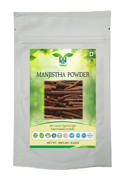 VENUS Unisex Manjistha Powder For Hair Care | Natural - 100% Ground Rubia Cordifolia Roots (100 Grams)