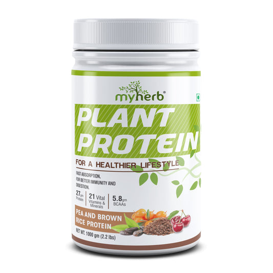 MYHERB Plant Protein Powder | Pea And Brown Rice Protein Powder | Vegan High Pro