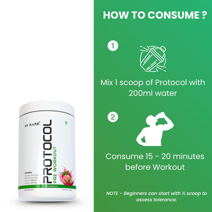 My Rare Protocol Pre-workout [25 Servings, Chilli Guava Flavour] | Boost Energy, Sharp Focus, Peak Pump | Pre-workout Supplement for Athelete's - 350g