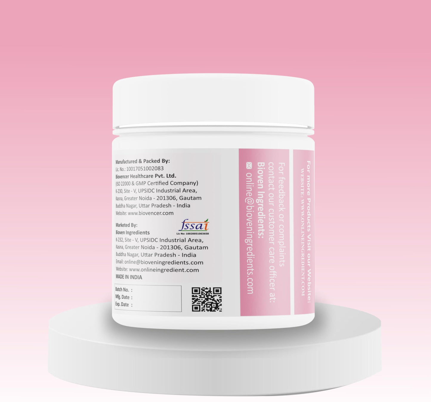 Bioven Ingredients Zinc Citrate Powder- 125gm