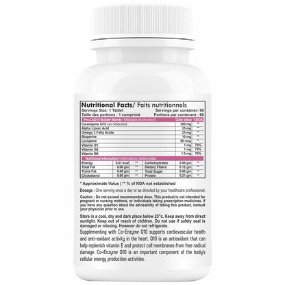 HERBAGENIX Coq10 Coenzyme Q10 300mg With Alpha Lipoic Acid Ala, Omega 3 Fatty Acid, Lycopene, Bioperine And Vitamin B1, B2 And B6 To Good Health Supplement-60 No Sugar Veg Tablets (No Capsule)