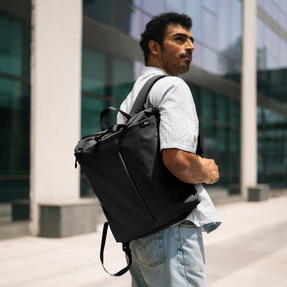 DailyObjects Water Resistant Pivot Workpack Bag (19L) for Men & Women|Fits 13/14/15.6 inch Laptop/Macbook Pro/Air|Lightweight| Backpack |Office/Daily Use/Travel|Multi Pocket|Padded Strap (Black)