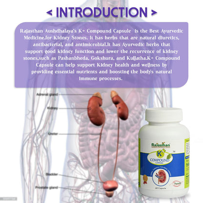 K+ Compound Capsule by Rajasthan Aushdhalaya for | Healthy Kidneys | 60- image 5