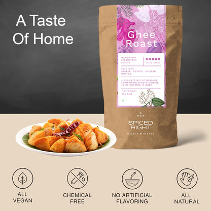 Spiced Right Mangalore Ghee Roast Masala 100g – Authentic South Indian Spice Blend for Chicken, Mutton, Prawn, Paneer & Veg Dishes – No Artificial Flavouring or Colouring