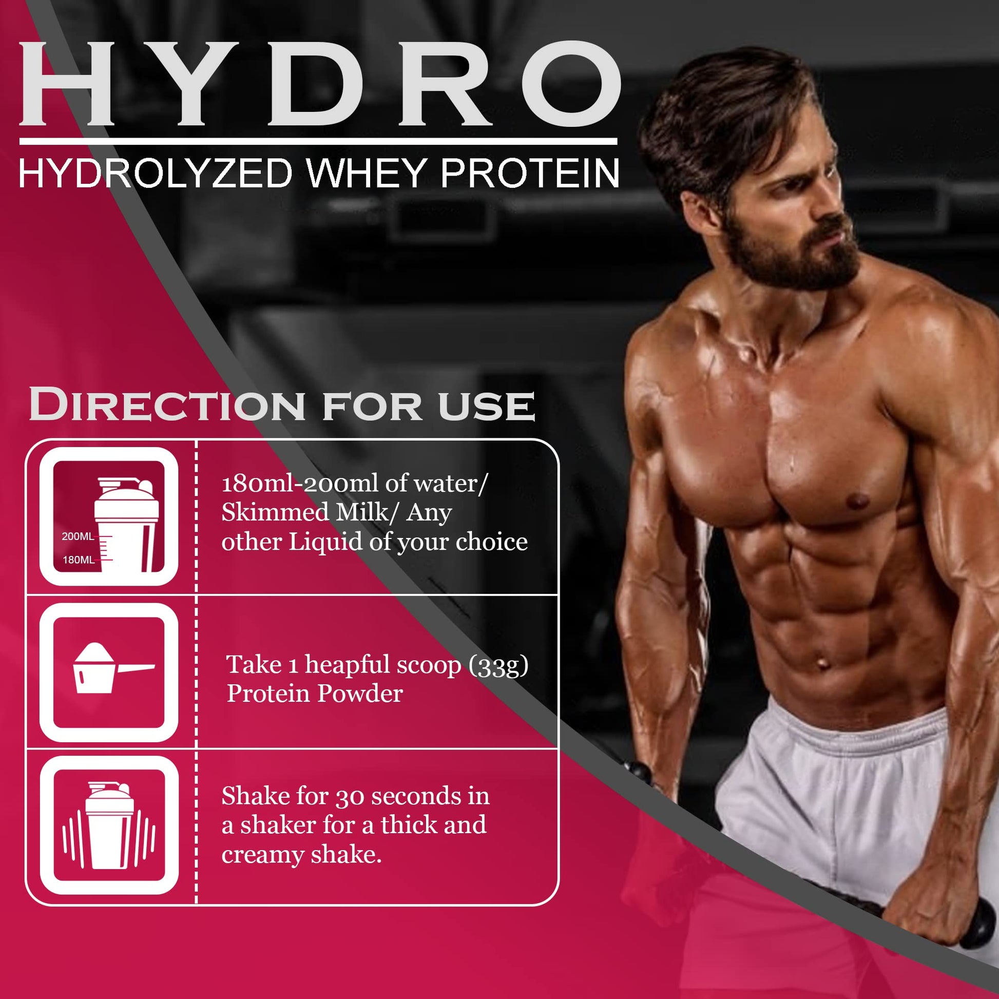 Nakpro HYDRO Whey Protein Hydrolyzed | 25.4g Protein, 5.8g BCAA | 1Kg M- image 4