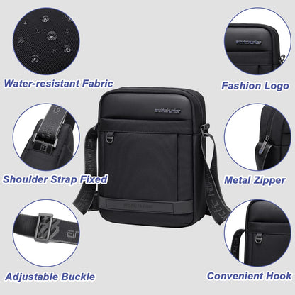 Arctic Hunter Sling Bag for Men Large Side Bag for 10.9" iPad 1680D Premium Polyester Messenger Bag Water-resistant Multi-pocket One Shoulder Crossbody Bag for Travel Office Business College,Black