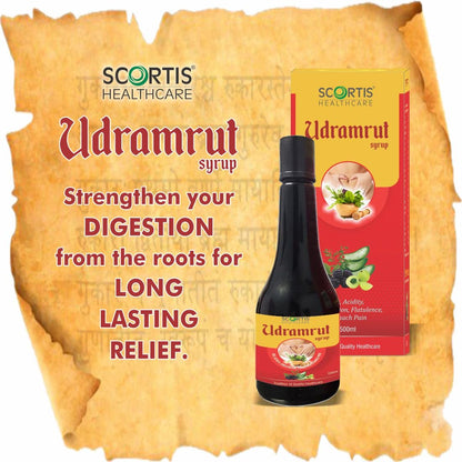 SCORTIS HEALTH CARE Udramrut Syrup - 500 ml, For Constipation Relief, Indigestion & Gas, Ayurvedic Medicine