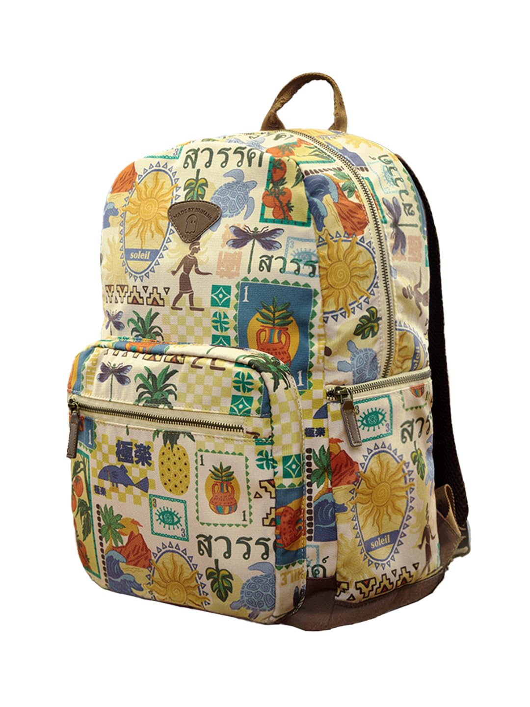 The Souled Store Tropical Unisex Adult Cotton Canvas Upper Multicolour All Over Printed 19L Casual Backpacks