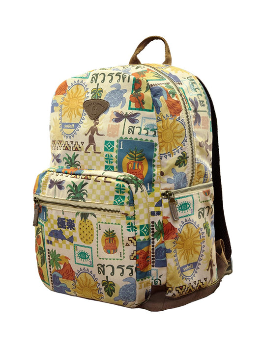 The Souled Store Tropical Unisex Adult Cotton Canvas Upper Multicolour All Over Printed 19L Casual Backpacks