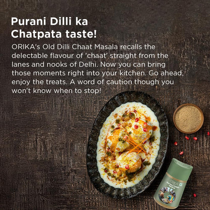 Orika Old Dilli Chat Masala - Premium Spice Blend, 100% Pure and Natural, Perfect for Flavoring Indian Snacks and Dishes, 80g