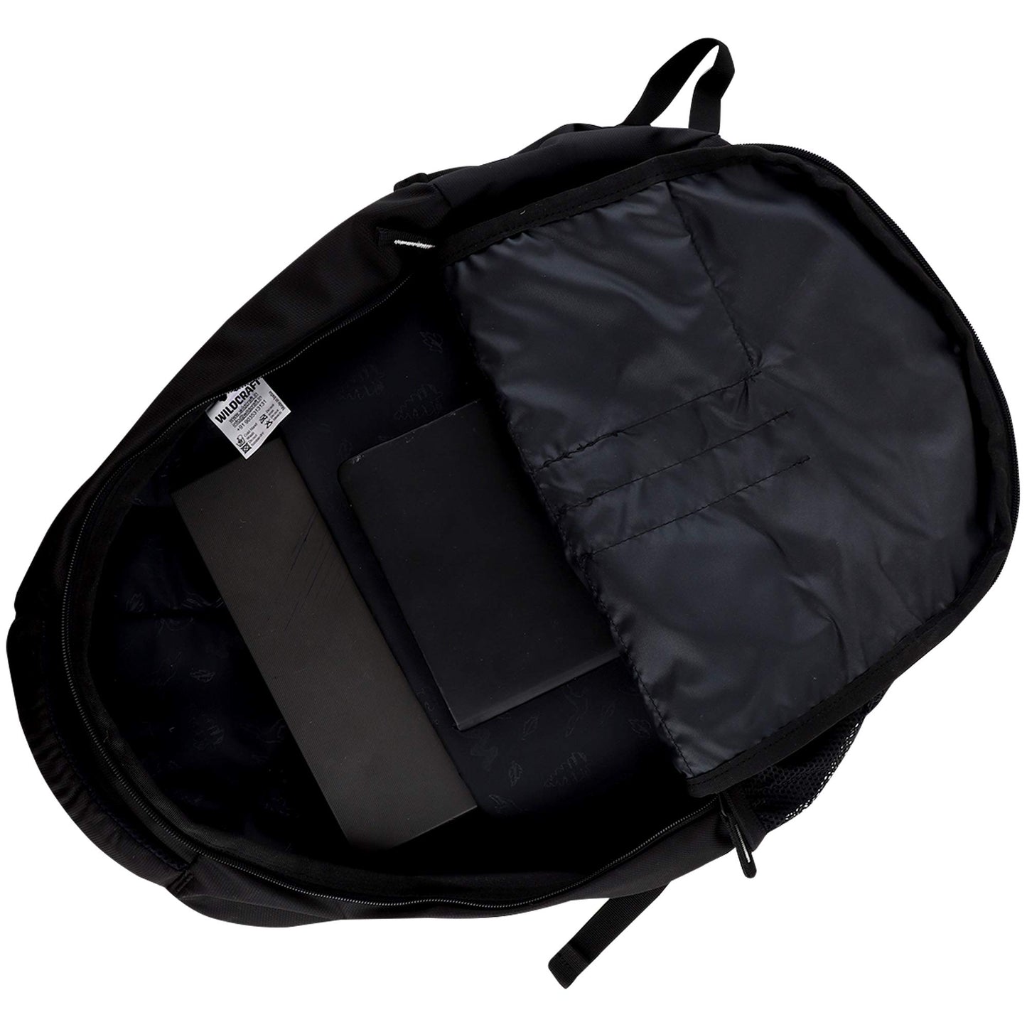 Wildcraft 2 3 Compartment Laptop Backpack with Rain Cover (Black)