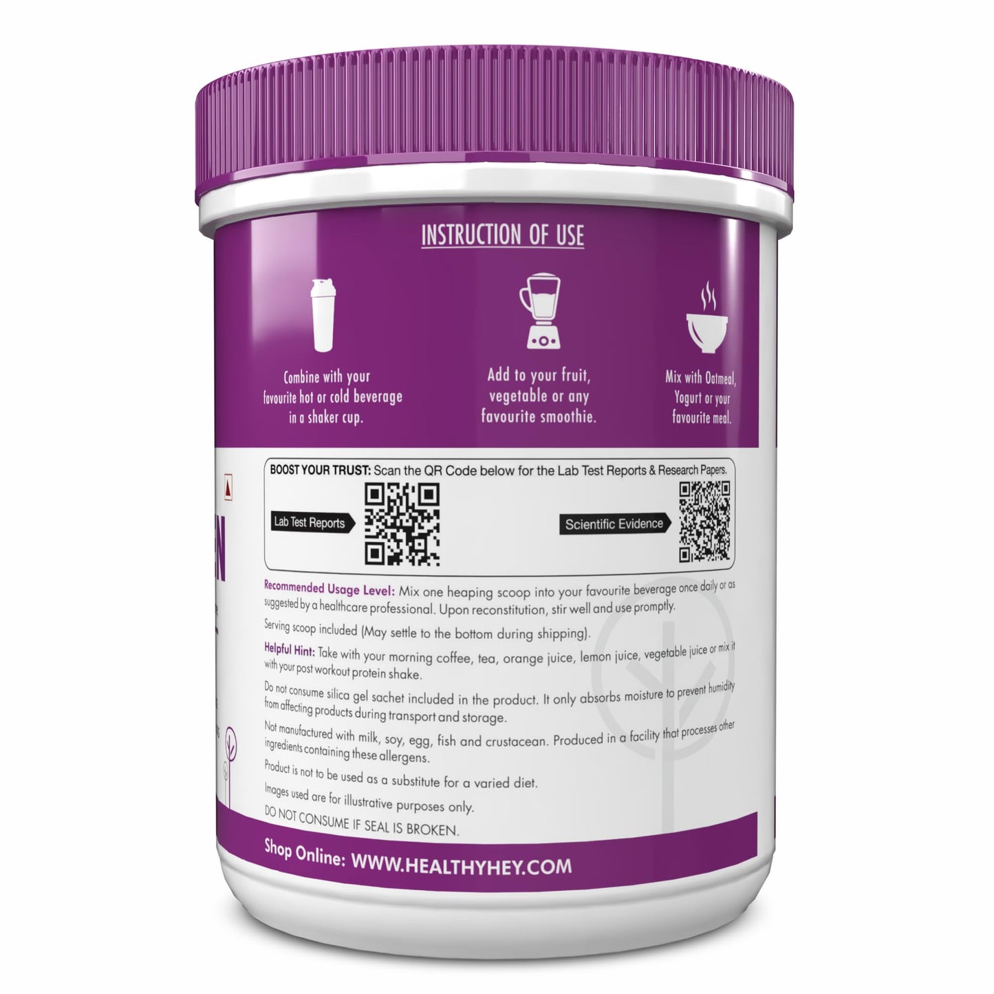 HealthyHey Nutrition Collagen 250 g & Magnesium Glycinate 120 capsules