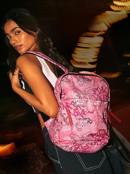The Souled Store Official Pink Panther: Pink Vibe All Over Printed Mini Bags 2 Compartment 25 L Backpacks