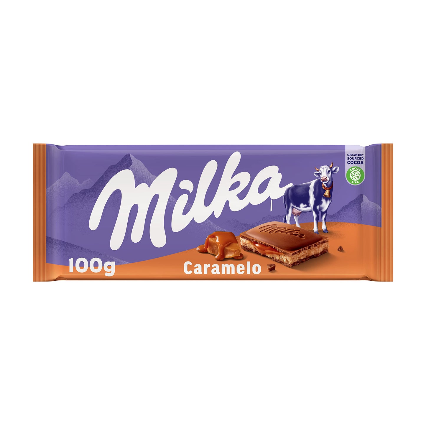 Milka Caramel 100% Alpine Milk Chocolate, 100 g