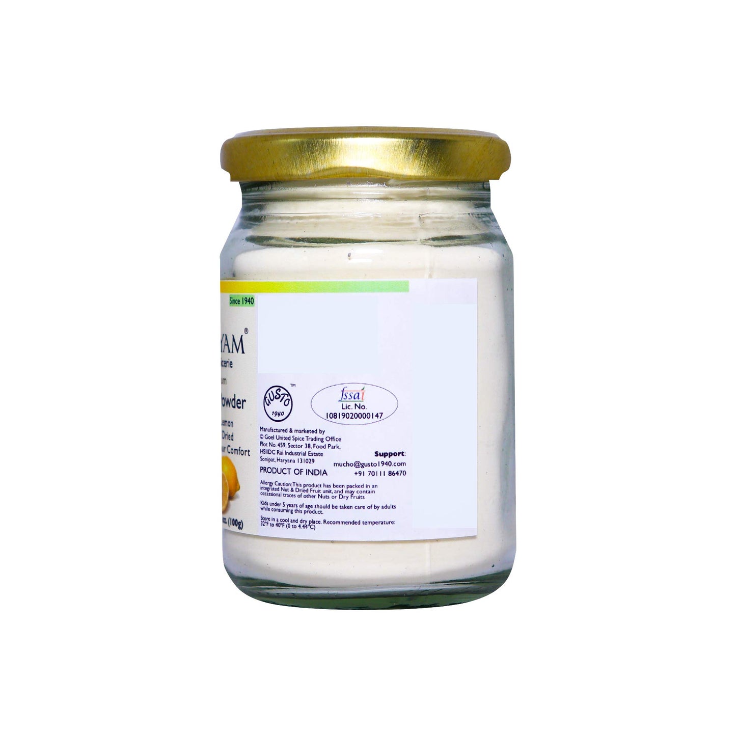 Tassyam Premium Lemon Powder 100g Bottle