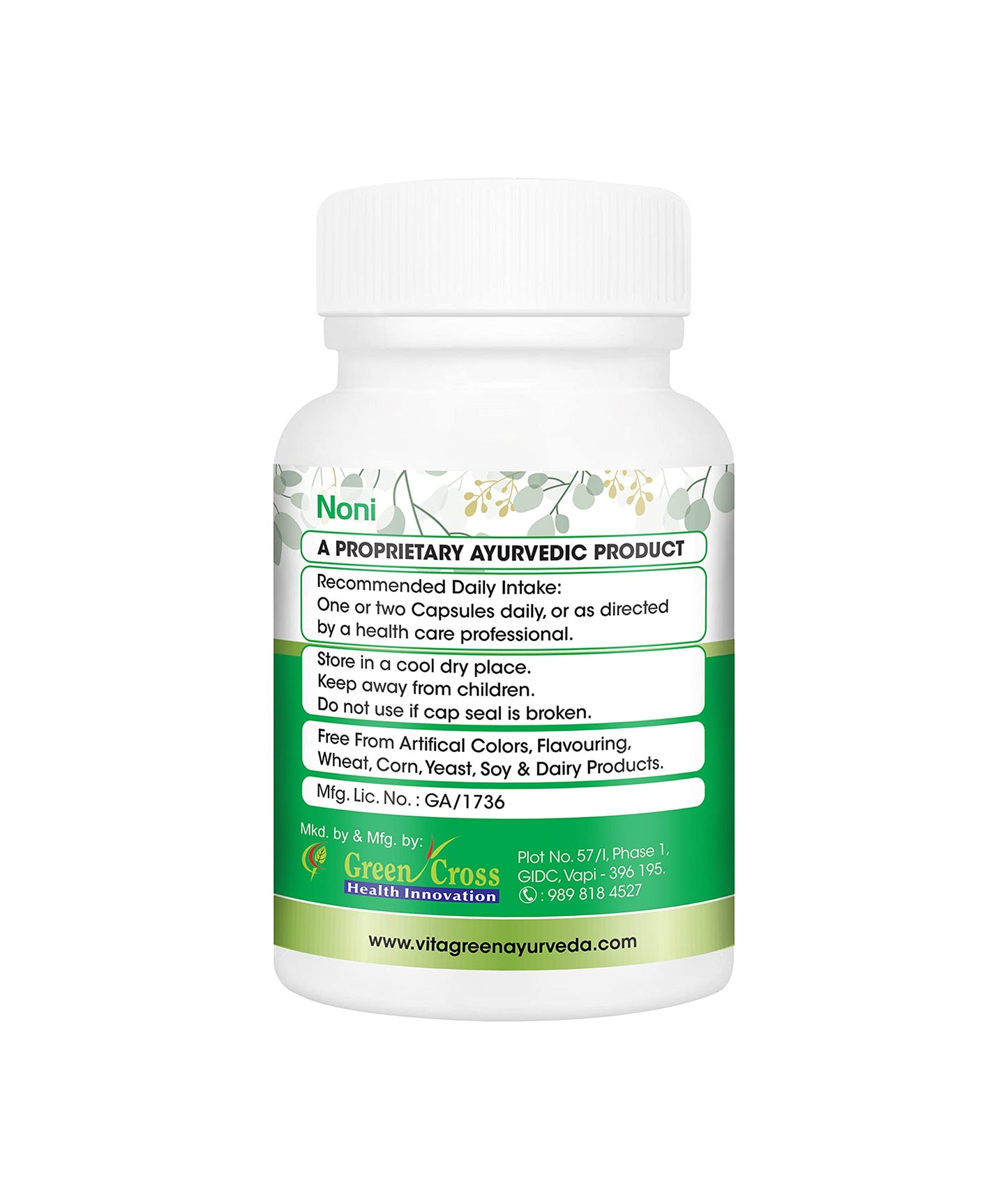 VitaGreen 100% Natural Noni Capsules(60 capsules,500mg) - Pack of 1- image 4